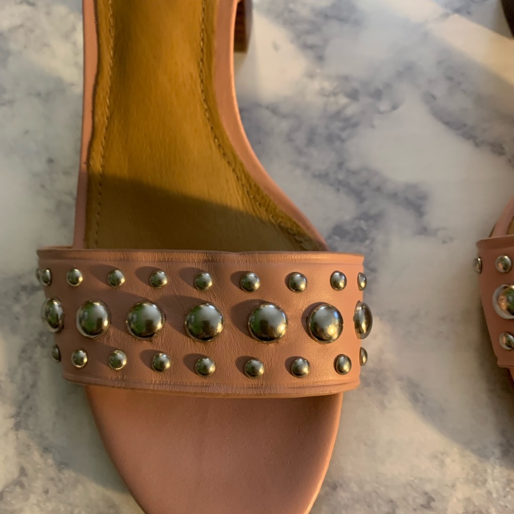 Coach Pink Studded Sandals with Ankle Strap - Picture 9 of 10